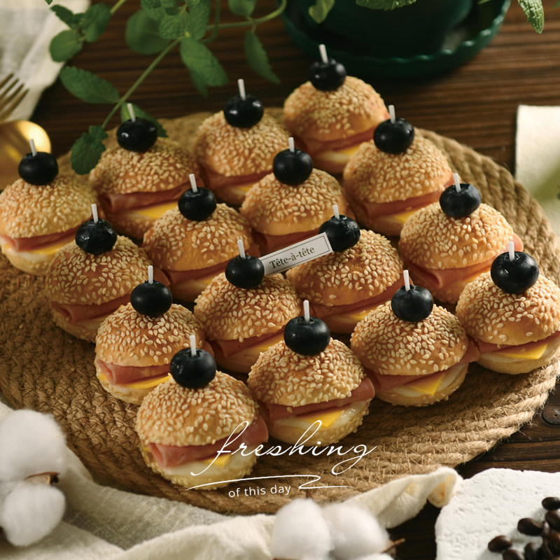 芝士小汉堡迷你萨拉米成品即食商用茶歇点心聚会下午茶上海北京