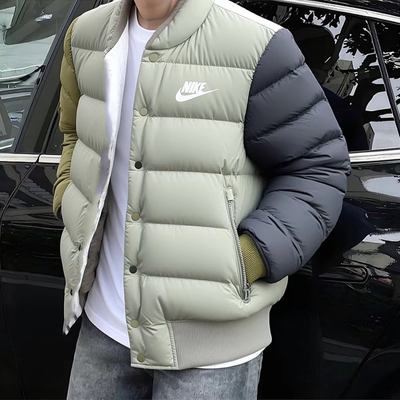 耐克男冬季立领短款保暖羽绒服