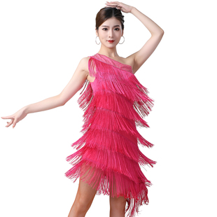 Sequin Fringe Flapper Party Dress Latin Dance Dresses Salsa