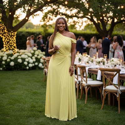 ElegantOne-ShoulderGownLady