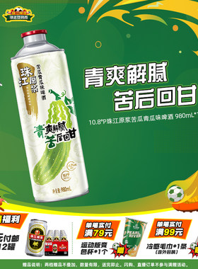 珠江原浆苦瓜青瓜味啤酒980mL