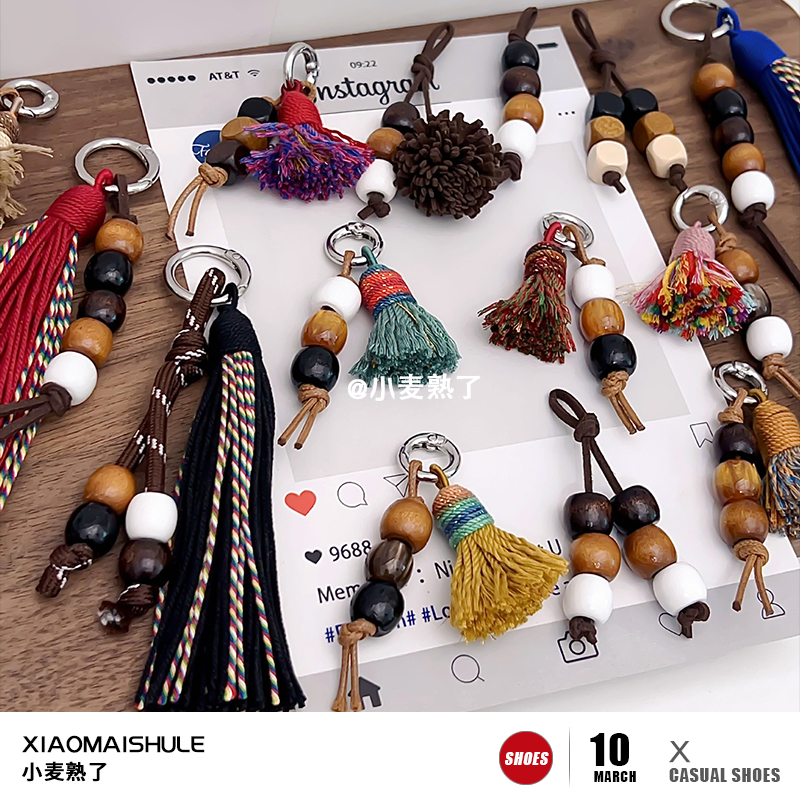 【小麦熟了】miu系鞋带扣挂饰德训雪地靴diy配饰民族风流苏挂件