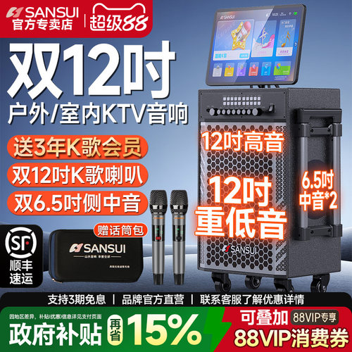 山水TD128双12寸户外K歌音响