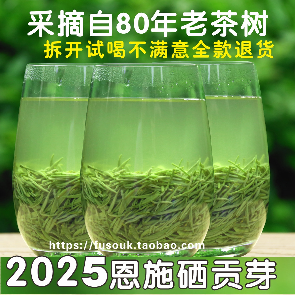 现货2025年蒸青恩施特级贡芽伍家台新春茶明前毛尖富硒玉露250g