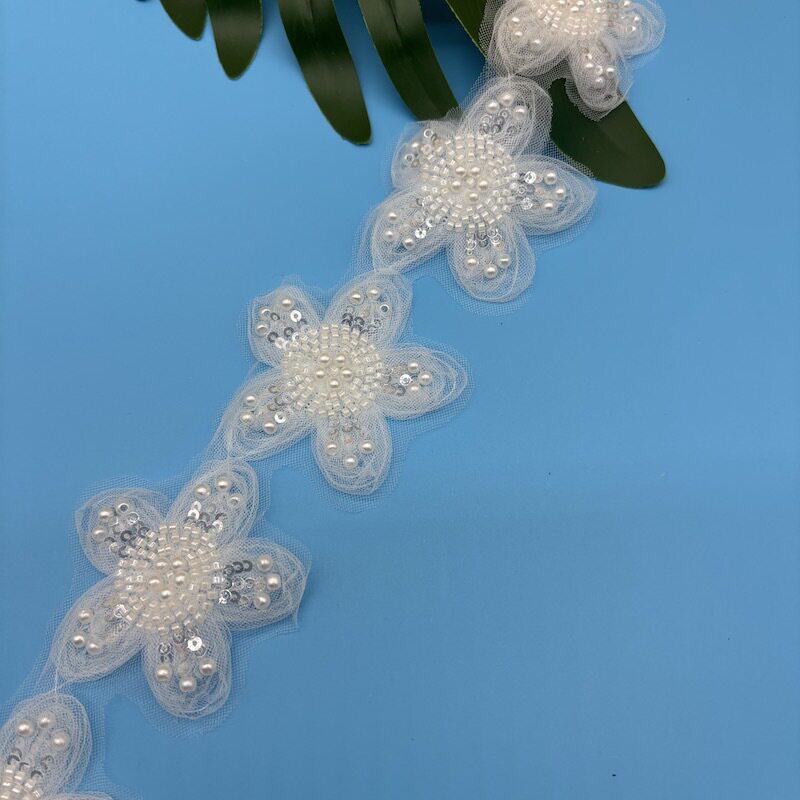 电脑珠绣网布盘花立体花布贴童装胸花公主裙贴花鞋花补丁外贸服装图片