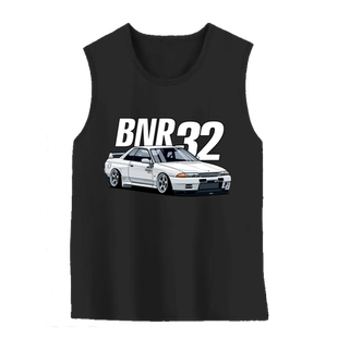 JDM日系Skyline天际线GTR34战神汽车改装纯棉背心男无袖t恤衫衣服