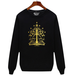 经典电影魔戒指环王周边衣服加绒圆领卫衣男女柔软保暖冬装长袖衫