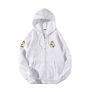 皇家马德里皇马足球迷本泽马克罗斯拉链开衫卫衣男女连帽外套帽衫