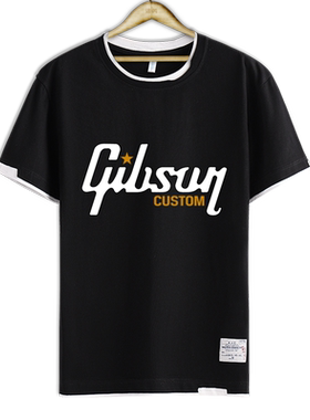 gibson吉普森摇滚乐队短袖t恤衫