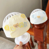 婴儿护卤门帽子夏季 透气男童女宝宝气门帽凉帽 新生儿纯棉发带薄款