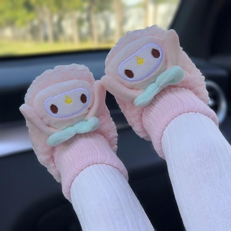 宝宝秋冬厚绒可爱公仔保暖棉袜鞋