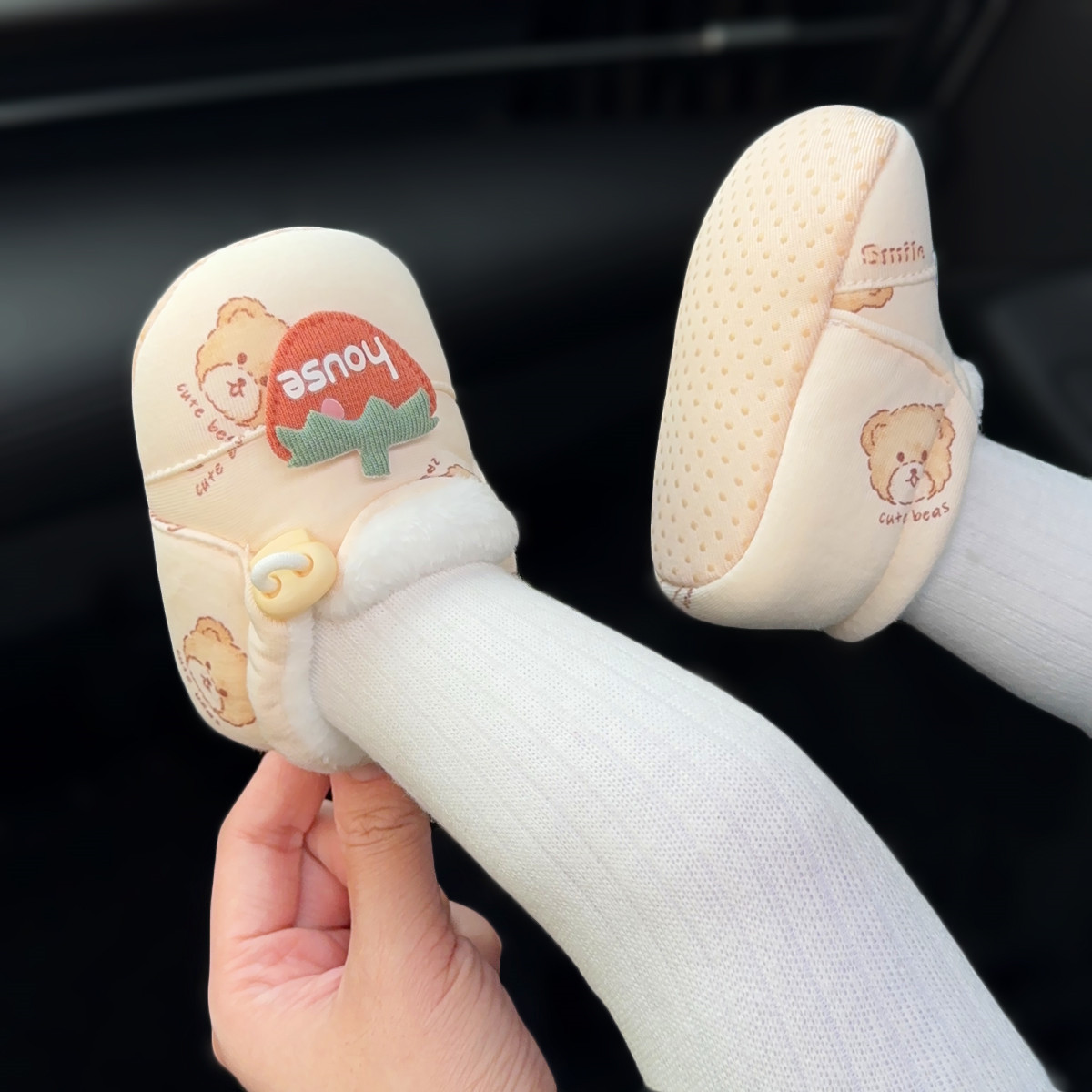 新生婴儿秋冬保暖鞋袜加绒加厚