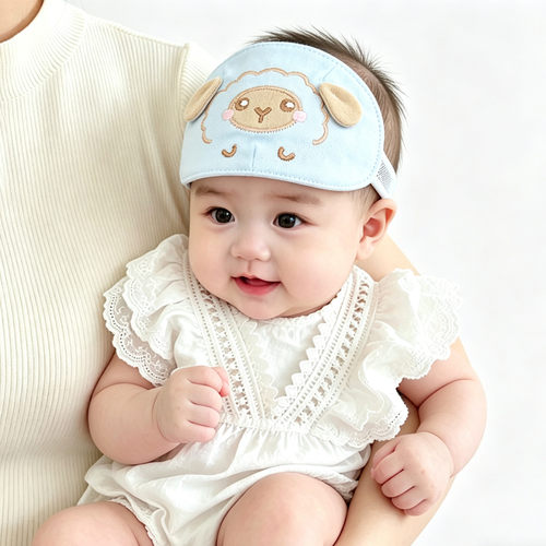 挥手兔婴儿帽子春夏薄款护囟门帽