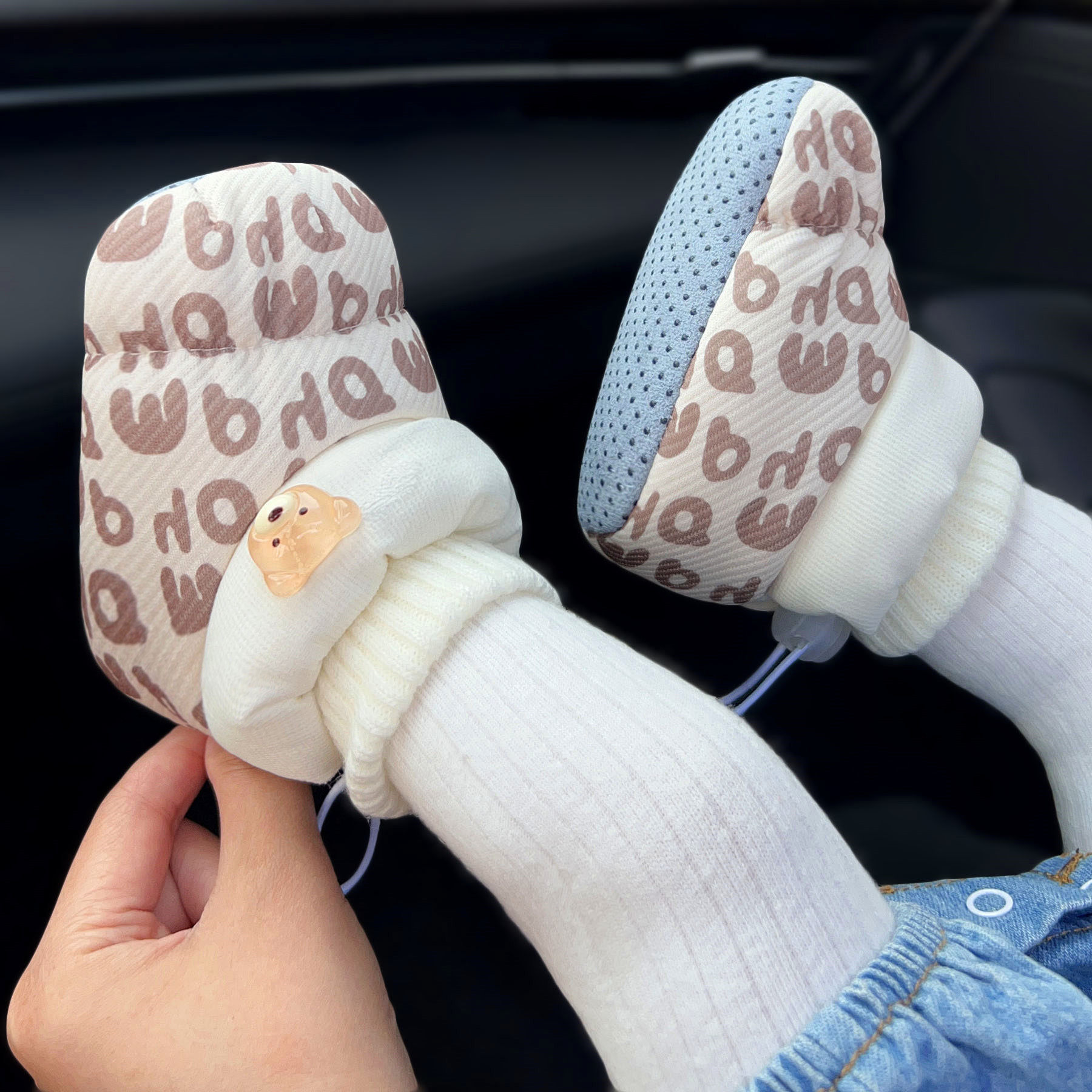 冬季婴儿加绒保暖软底学步鞋袜