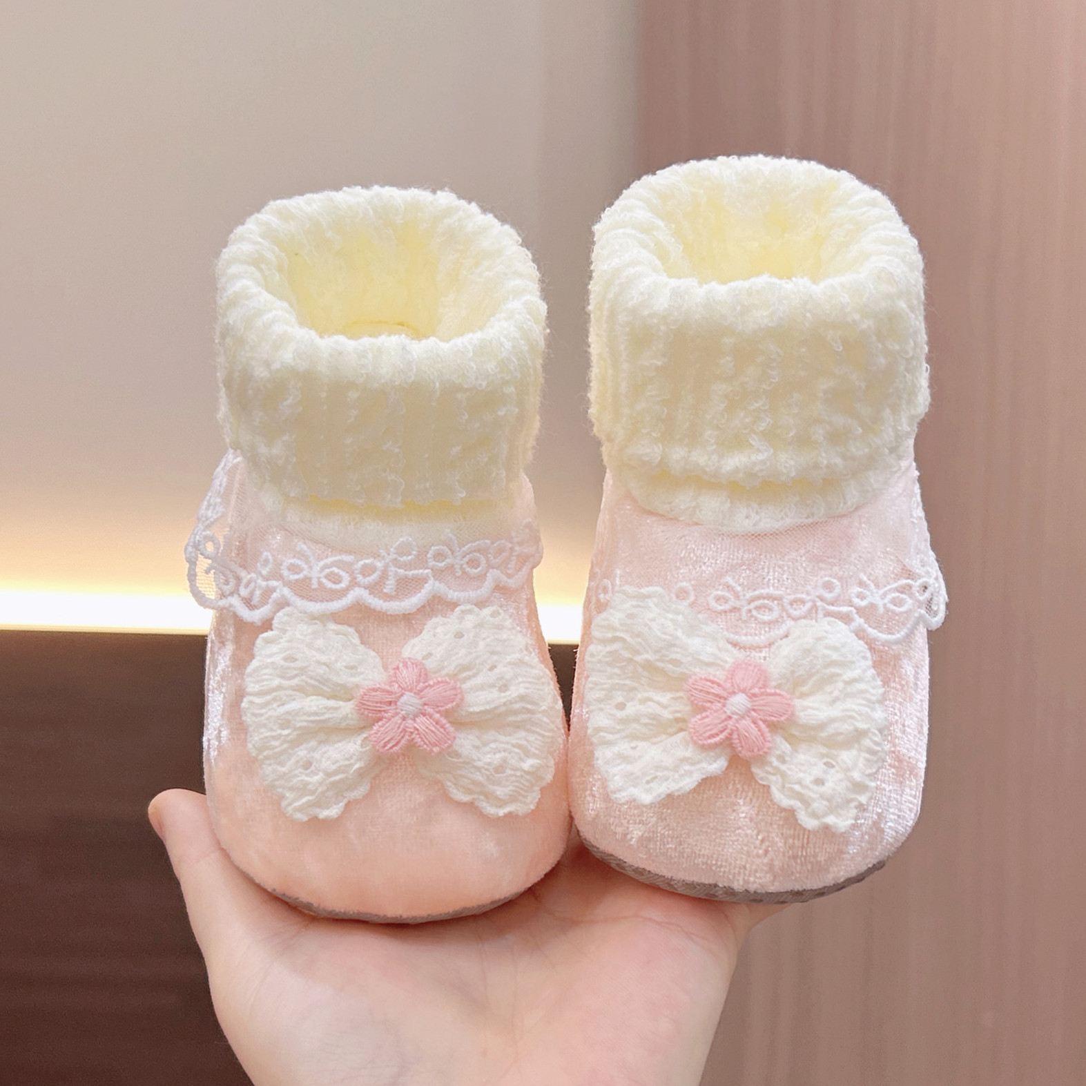 米嘟尔公主婴儿鞋加绒夹棉女宝宝