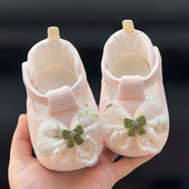 夏秋婴幼儿0 学步鞋 1岁软底防滑女宝宝公主鞋 透气舒适纯棉软布鞋