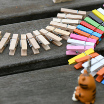 Creative log decoration clip photo clip towel clip clothes sheet clip storage clip hemp rope wooden clip DIY photo wall small wooden clip hemp rope