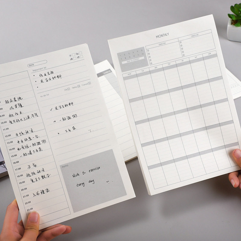 简约日程计划本周计划月计划日记本记事本 每日时间轴打卡备忘表记事