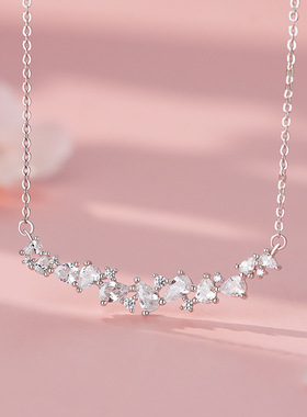 轻奢风足银s999锆石项链 不规则个性款 约会拍照显气质温柔锁骨链