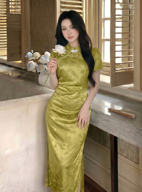 2026夏季新款女新中式国风改良旗袍高级感收腰显瘦气质长裙D8823