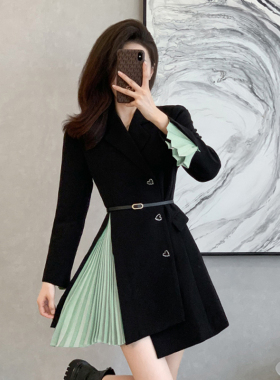 【送腰带】精致裙子法式显身材气质职业连衣裙高级感D3500