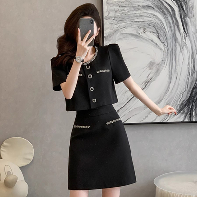 有里布小香风外套半身裙套装2026夏季高级感气质两件套D1698