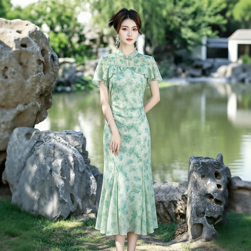 有里布2026夏季新款女新中式轻奢高级感洋气日常少女连衣裙D6220