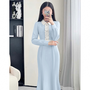 显瘦气质高级感茶歇法式 鱼尾长裙子D4751 女连衣裙修身 2026春新款