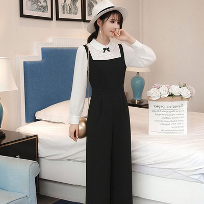 2026春季新款休闲假两件长袖上衣时尚长裤收腰显瘦连体裤D5079