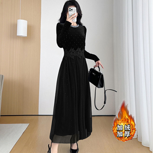 感高腰宽松网纱裙LJ0130A 加绒有里布减龄时尚 2025秋冬季 新款