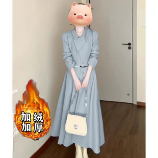 加绒加厚2025秋冬新款中长款巨好看的流行爆款小个子裙子D3993