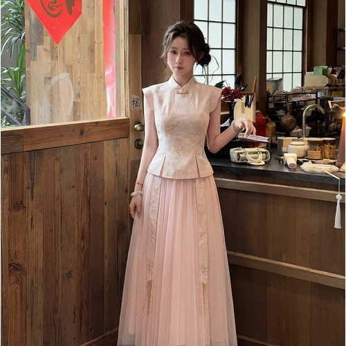 【两件套】【有里布】2026夏季新款新中式国风女装裙套装D8385