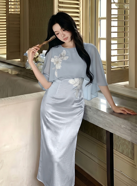 2026夏季新款改良新中式女装小众飘逸宴会设计感连衣裙女D7985