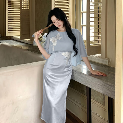 2026夏季新款改良新中式女装小众飘逸宴会设计感连衣裙女D7985