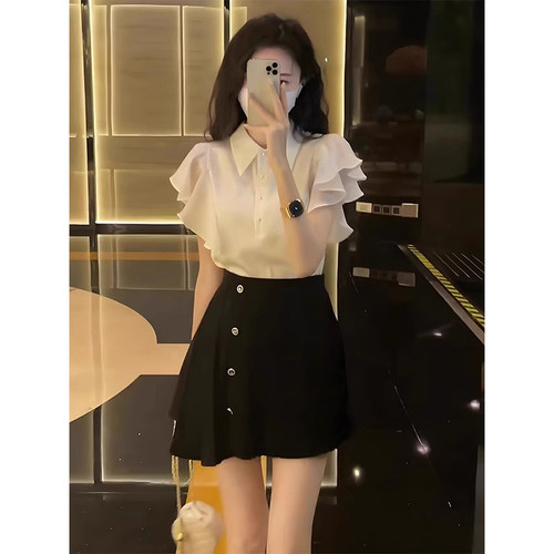 2025新款高级感韩系盐系穿搭轻熟JK制服裙子两件套D3018