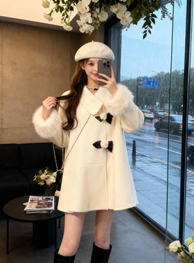 2025秋季新款有里布芭蕾山茶花小个子冬季外套女高级氛围感QY0103