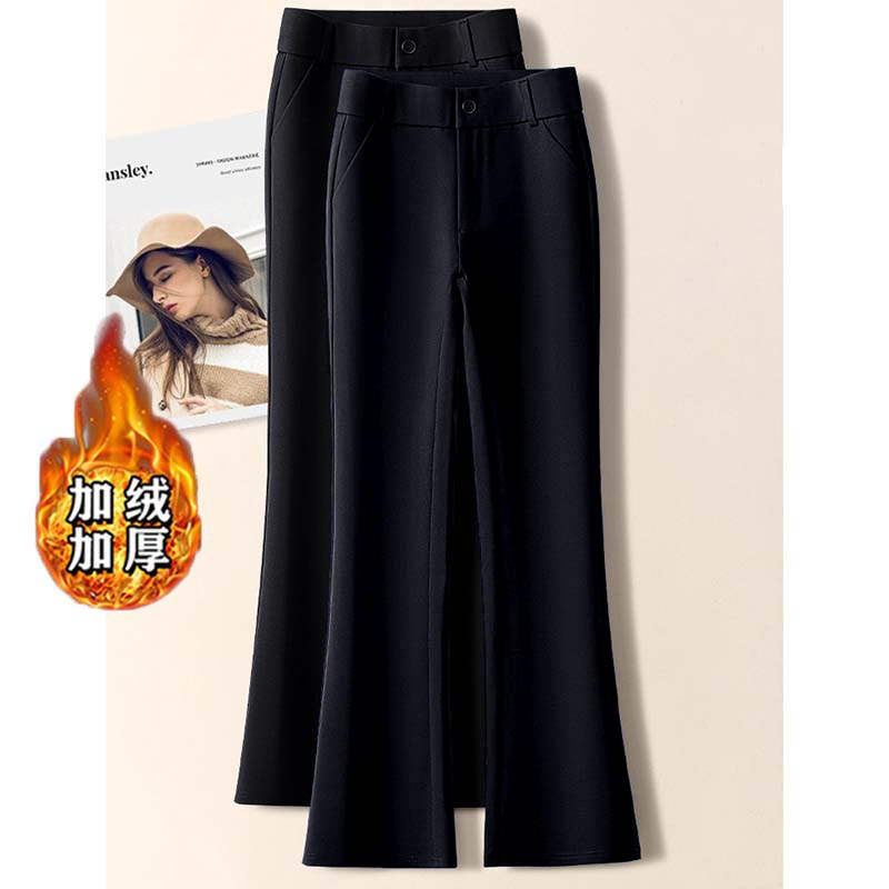 2025年秋冬季新款加绒加厚休闲裤垂感西装裤修身喇叭正装裤MZ0009,女装/女士精品,西装裤/正装裤,淘宝优惠券,粉丝福利购,淘宝优惠卷