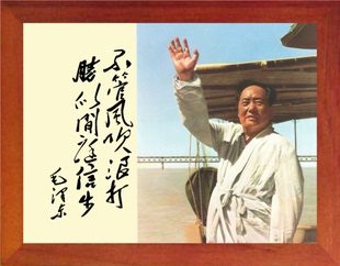 营养书画 天然实木有框画简约挂摆件 不管风吹浪打 胜似闲庭信步