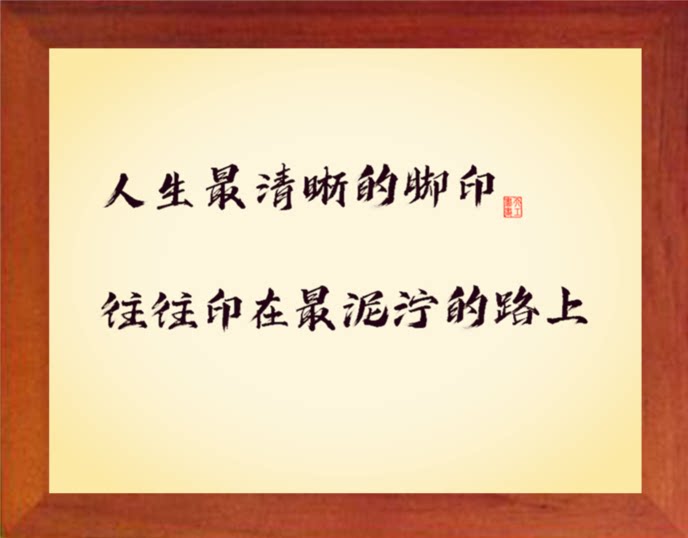 营养书画 天然实木有框画挂摆件 最清晰的脚印 印在最泥泞的路上