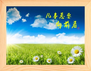 营养书画 天然实木有框画简约现代装饰画挂摆件 凡事总要向前看