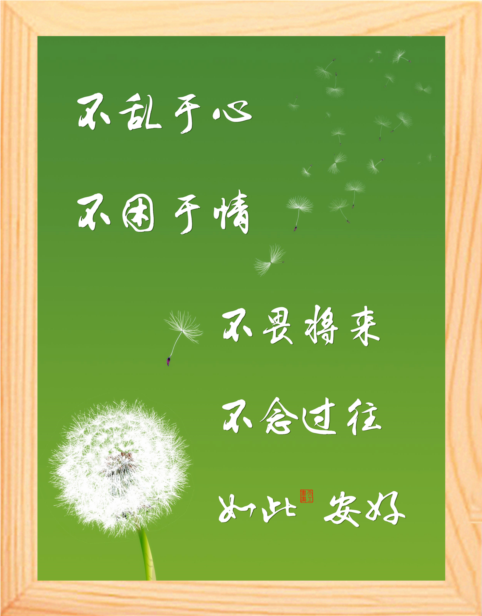 营养书画 天然实木有框画摆件 不乱于心不困于情不畏将来不念过往