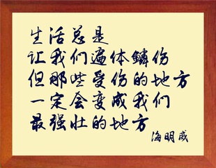 營養書畫 飾畫 生活總是讓我們遍體鱗傷 海明威 進口實木有框畫裝