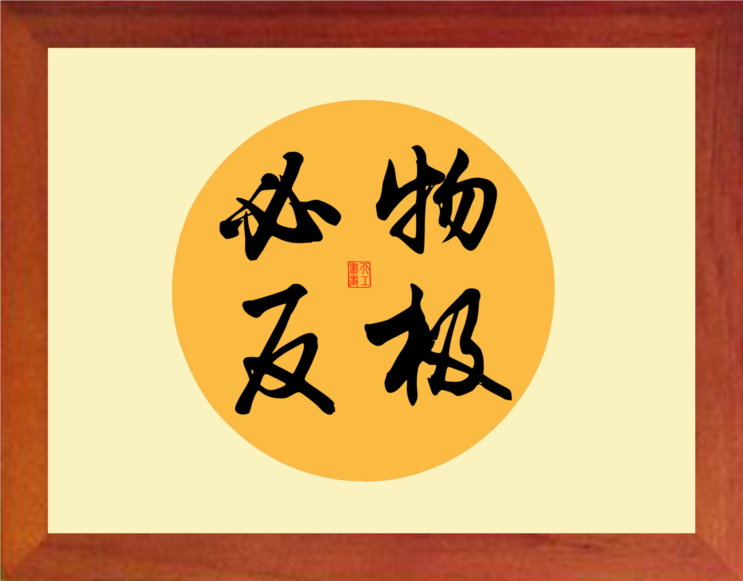 营养书画 天然实木有框画简约现代装饰画挂摆件 书法 物极必反
