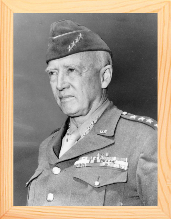 营养书画 天然实木有框画现代装饰画挂摆件 榜样的力量 巴顿将军