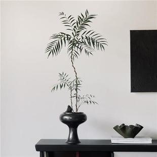 2024新款柳叶十大功劳书房茶室玄关软装绿植造型感植物盆栽摆件