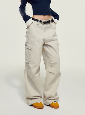 LINY LIBERTY 23SS 美式设计感宽松阔腿直筒显瘦工装休闲裤子女