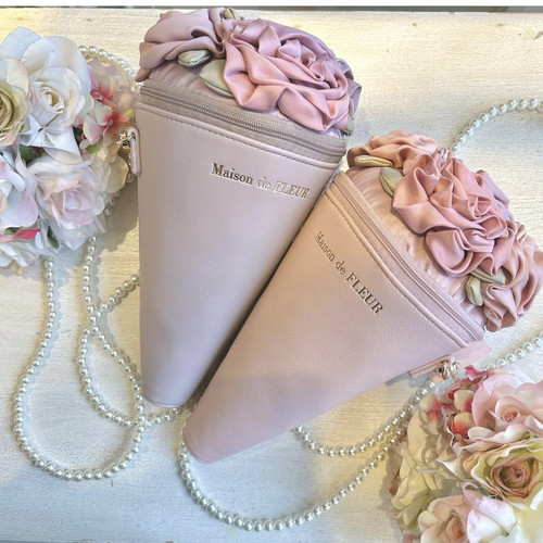 Maison de fleur日本玫瑰花束包珍珠斜挎包生日礼物伴手礼手机包