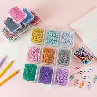 50pcs 28mm Colorful Metal Paper Clips Bookmark Marking Label