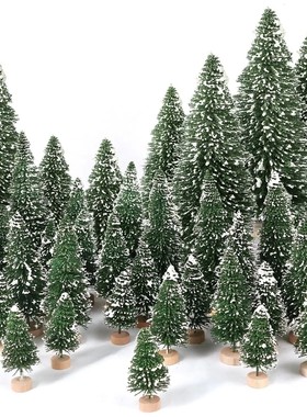 A Set of Five Sizes Mini Christmas Trees Artificial Bottle B