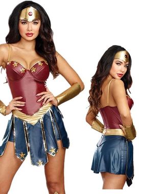 Wonder Woman Superman Costume for Women Corset Dress Hallowe